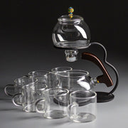 Creative Silver Inlaid Semi-automatic Tea Set Heat-resistant Glass Kung Fu Tea Set Teapot Teacup-Health Wisdom™