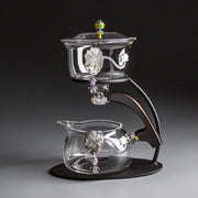 Creative Silver Inlaid Semi-automatic Tea Set Heat-resistant Glass Kung Fu Tea Set Teapot Teacup-Health Wisdom™