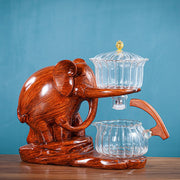 Creative Tea Set Elephant Shape Automatic Tea Set Pu'er Oolong Teapot And Cup Set Heat-resistant Glass Teapot With Base-Health Wisdom™