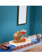 Creative Tea Set Elephant Shape Automatic Tea Set Pu'er Oolong Teapot And Cup Set Heat-resistant Glass Teapot With Base-Health Wisdom™