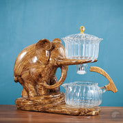 Creative Tea Set Elephant Shape Automatic Tea Set Pu'er Oolong Teapot And Cup Set Heat-resistant Glass Teapot With Base-Health Wisdom™