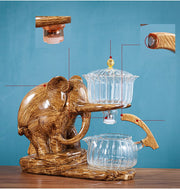 Creative Tea Set Elephant Shape Automatic Tea Set Puer Oolong Teapot And Cup Set Heat-resistant Glass Teapot With Base-Health Wisdom™