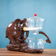 Creative Tea Set Elephant Shape Automatic Tea Set Puer Oolong Teapot And Cup Set Heat-resistant Glass Teapot With Base-Health Wisdom™