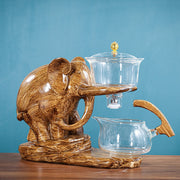 Creative Tea Set Elephant Shape Automatic Tea Set Puer Oolong Teapot And Cup Set Heat-resistant Glass Teapot With Base-Health Wisdom™