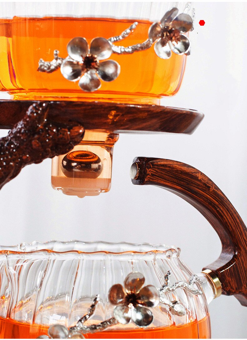 Creative Tea Toad Shape Teapot Automatic Tea Maker Pu er Oolong Teapot And Cup Set Heat-resistant Glass Teapot Holder Base-Health Wisdom™