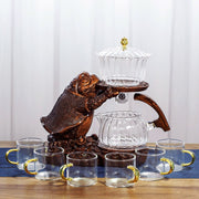 Creative Tea Toad Shape Teapot Automatic Tea Maker Pu er Oolong Teapot And Cup Set Heat-resistant Glass Teapot Holder Base-Health Wisdom™