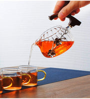 Creative Tea Toad Shape Teapot Automatic Tea Maker Pu er Oolong Teapot And Cup Set Heat-resistant Glass Teapot Holder Base-Health Wisdom™