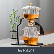 Creative Teapot Glass Automatic Tea Making Household Pu'er Scented Kung Fu Tea Set Infuser Drinking Tea Maker Heat-resistant Gl-Health Wisdom™