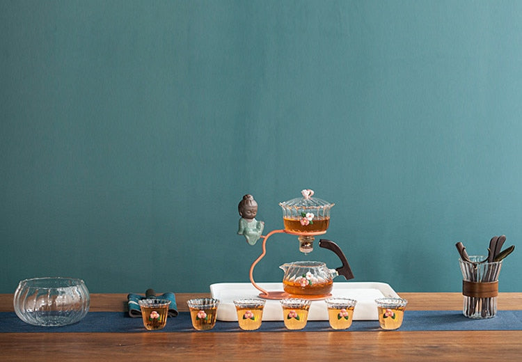 Creative Teapot Glass Automatic Tea Making Household Pu'er Scented Kung Fu tea Tea Set Infuser Drinking Tea Maker-Health Wisdom™