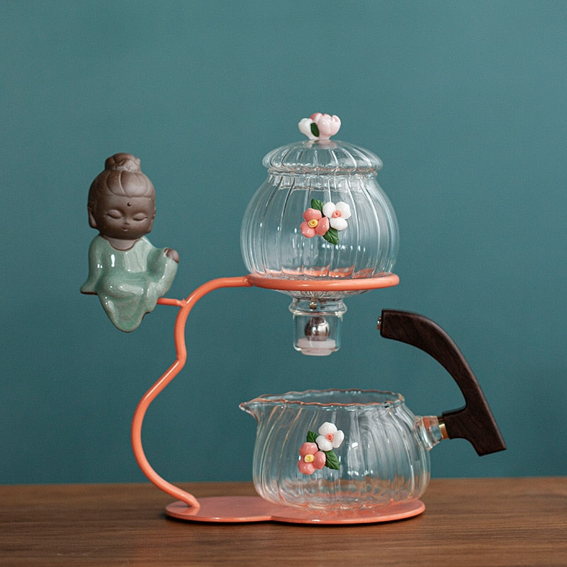 Creative Teapot Glass Automatic Tea Making Household Pu'er Scented Kung Fu tea Tea Set Infuser Drinking Tea Maker-Health Wisdom™