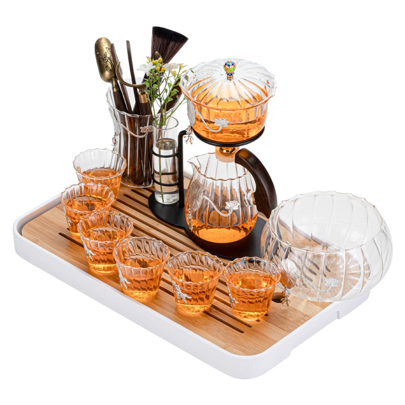 Creative Teapot Glass Automatic Tea Making Household Puer Scented Kung Fu Tea Set Infuser Drinking Tea Maker Heat-resistant-Health Wisdom™
