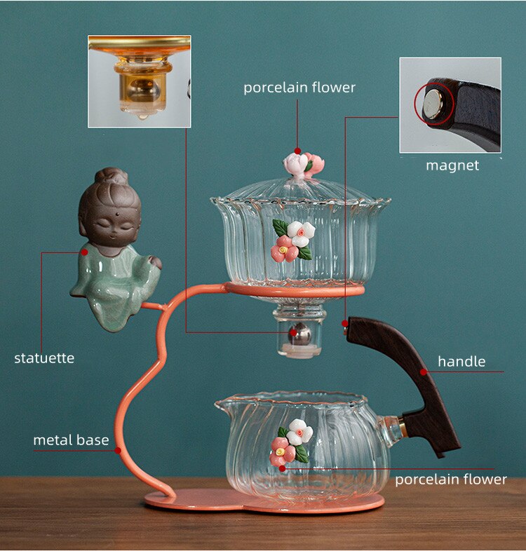 Creative Teapot Glass Automatic Tea Making Household Puer Scented Kung Fu tea Tea Set Infuser Drinking Tea Maker-Health Wisdom™