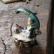 Creative Waterfall Incense Burner The Moon Home Decor Incense Stick Holder Lotus Ceramic Censer Handicrafts Zen Meditation Decor-Health Wisdom™