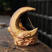 Creative Waterfall Incense Burner The Moon Home Decor Incense Stick Holder Lotus Ceramic Censer Handicrafts Zen Meditation Decor-Health Wisdom™