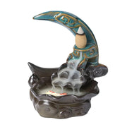 Creative Waterfall Incense Burner The Moon Home Decor Incense Stick Holder Lotus Ceramic Censer Handicrafts Zen Meditation Decor-Health Wisdom™