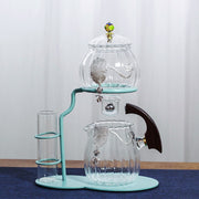 Creative flower arrangement Teapot Glass Lazy Automatic Tea Making Household Black Tea Tea Set Infuser Drinking-Health Wisdom™