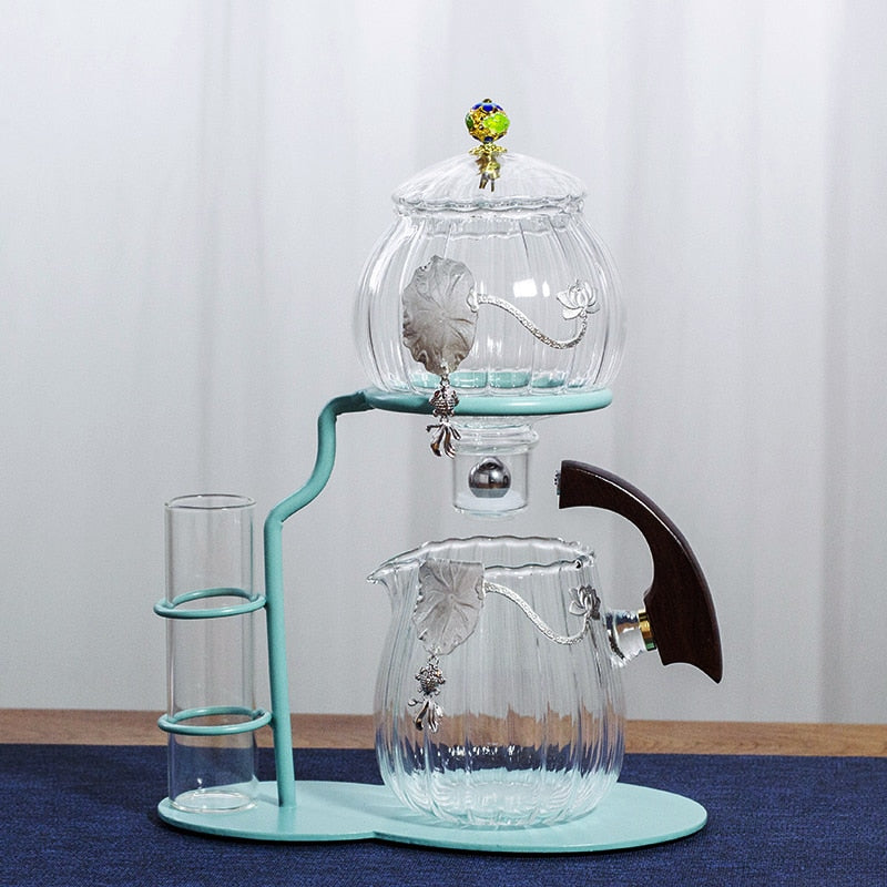 Creative flower arrangement Teapot Glass Lazy Automatic Tea Making Household Black Tea Tea Set Infuser Drinking-Health Wisdom™