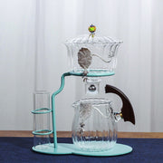 Creative flower arrangement Teapot Glass Lazy Automatic Tea Making Household Black Tea Tea Set Infuser Drinking-Health Wisdom™