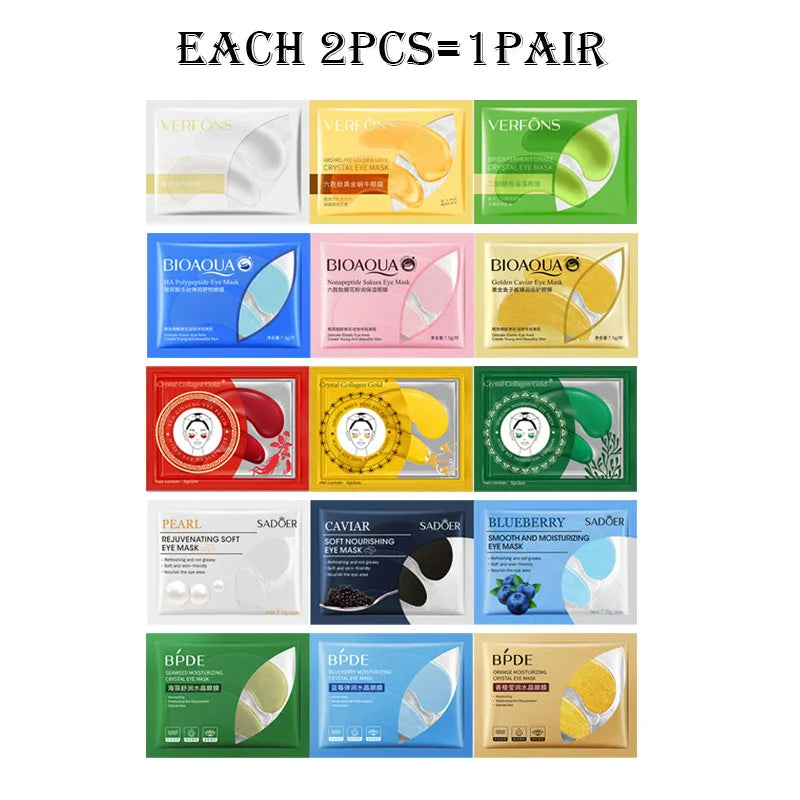 Crystal Collagen Gold Eye Mask Anti Dark Circles Anti-wrinkle Beauty Eye Patches For Eyes Skin Care Korean Cosmetics 30p=15pairs-Health Wisdom™