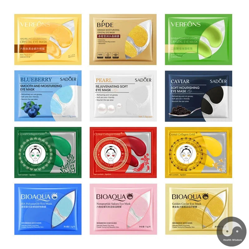 Crystal Collagen Gold Eye Mask Anti Dark Circles Anti-wrinkle Beauty Eye Patches For Eyes Skin Care Korean Cosmetics 30p=15pairs-Health Wisdom™