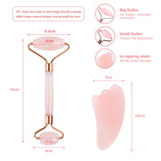 Crystal Roller Set Facial Massage Natural Jade Roller Gua Sha Kit Jade Scraper Rose Quartz Stone Face Lift Massager Beauty Tools-Health Wisdom™