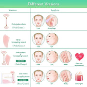 Crystal Roller Set Facial Massage Natural Jade Roller Gua Sha Kit Jade Scraper Rose Quartz Stone Face Lift Massager Beauty Tools-Health Wisdom™