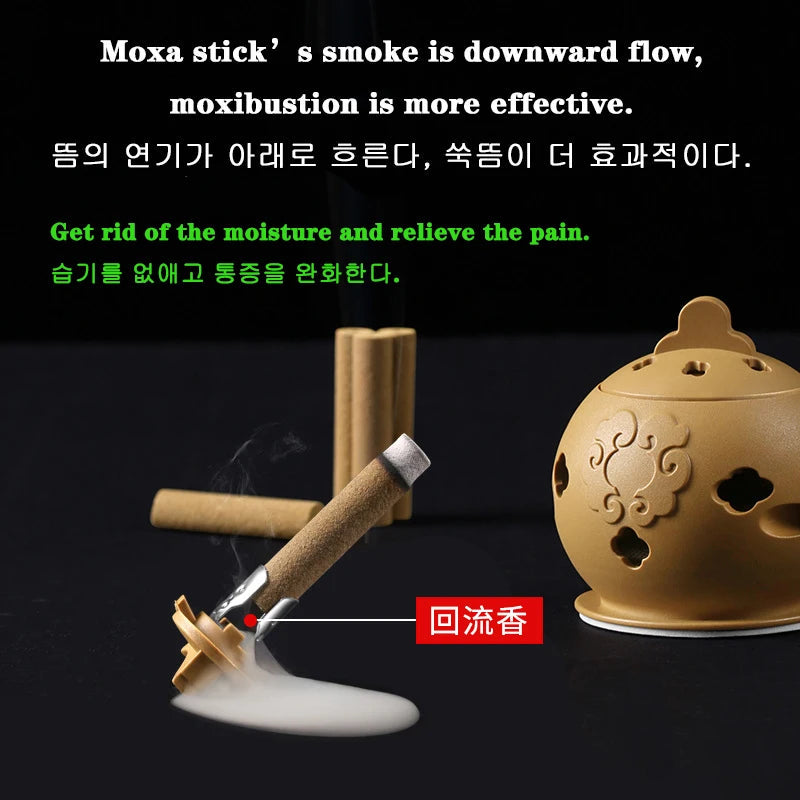 Cupping Massage Moxibustion Box Moxa Sticks Burner Acupuncture Point Therapy Women Gynaecopathia Heating Therapy Pain Relief-Health Wisdom™