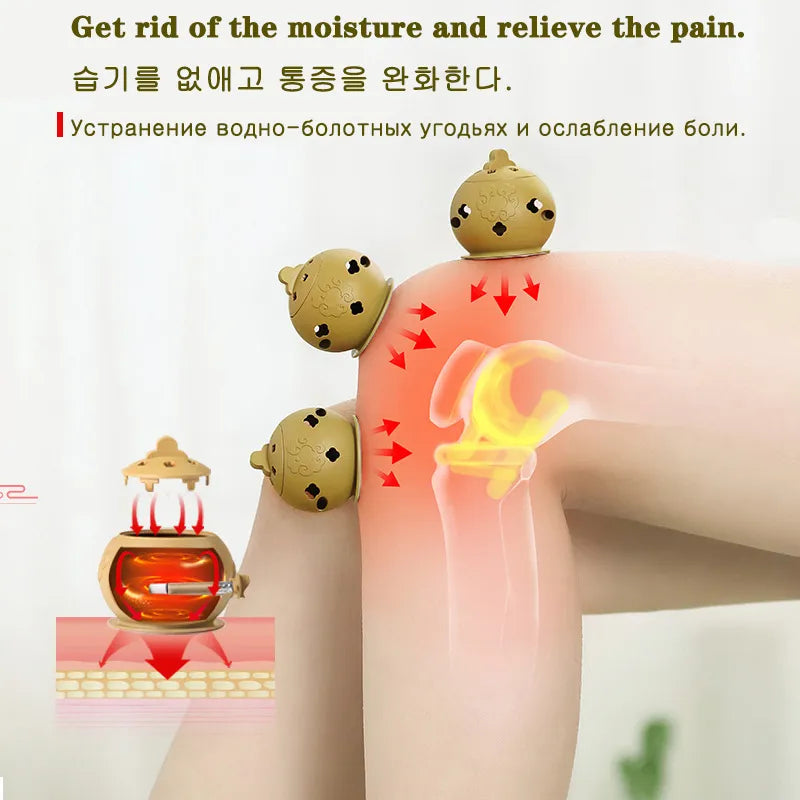 Cupping Massage Moxibustion Box Moxa Sticks Burner Acupuncture Point Therapy Women Gynaecopathia Heating Therapy Pain Relief-Health Wisdom™