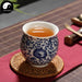 Double Wall Ceramic Tea Cups 70ml*4pcs, Calligraphy Fortune & Longevity