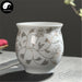 Double Wall Ceramic Tea Cups 70ml*4pcs, Gold-Line Peony