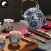 Double Wall Ceramic Tea Cups 70ml*4pcs, Green Gold Dragon