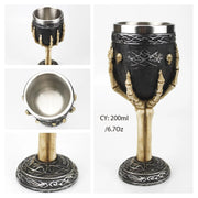 Dragon King Resin Stainless Steel Goblet 200ml Retro Wine Glass Gothic Cocktail Glasses Whiskey Cup Pub Bar Drinkware-Health Wisdom™