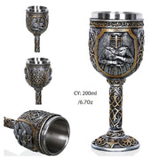 Dragon King Resin Stainless Steel Goblet 200ml Retro Wine Glass Gothic Cocktail Glasses Whiskey Cup Pub Bar Drinkware-Health Wisdom™