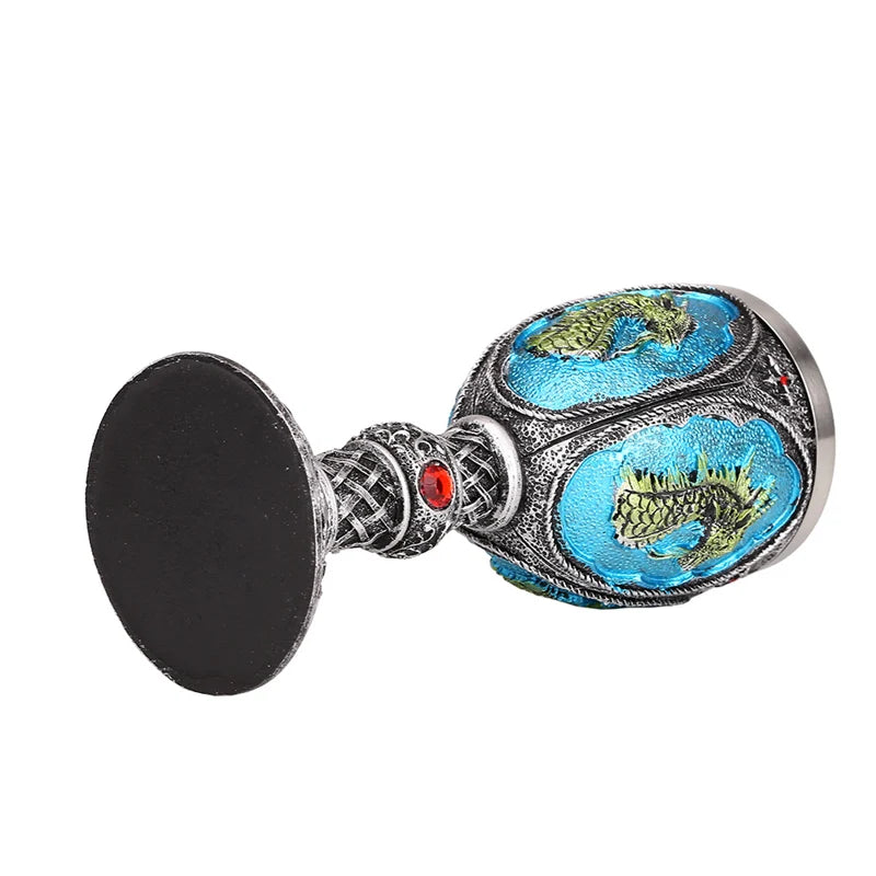 Dragon King Resin Stainless Steel Goblet 200ml Retro Wine Glass Gothic Cocktail Glasses Whiskey Cup Pub Bar Drinkware-Health Wisdom™