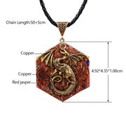 Dragon Mythology Pendants With Natural Red Jasper Orgone Energy Generator Orgonite Necklace Lucky Blessing Protection Chakra Jewelry-Health Wisdom™