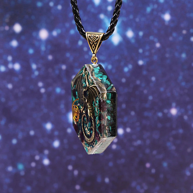 Dragon Necklace Orgone Energy Necklace Malachite Garnet Healing Crystal Orgonite For Emf Protection Amulet Jewelry-Health Wisdom™