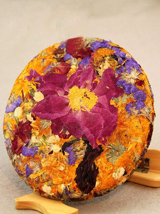 Dried Flower Tea Cake 200g Yunnan Flowers Tea Rose Lily Chrysanthemum Jasminum Peony-Health Wisdom™