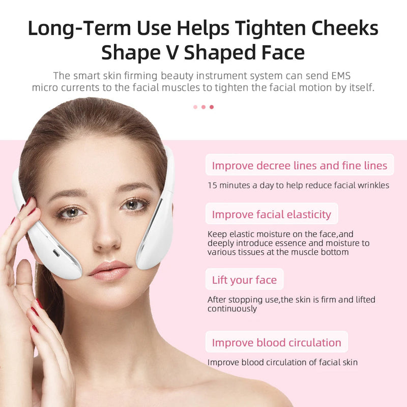 EMS Facial Lifting Device Double Chin Reducer Face Slimming Shaping Microcurrent Led Therapy Devices Neck Massager V Line Lift-Health Wisdom™