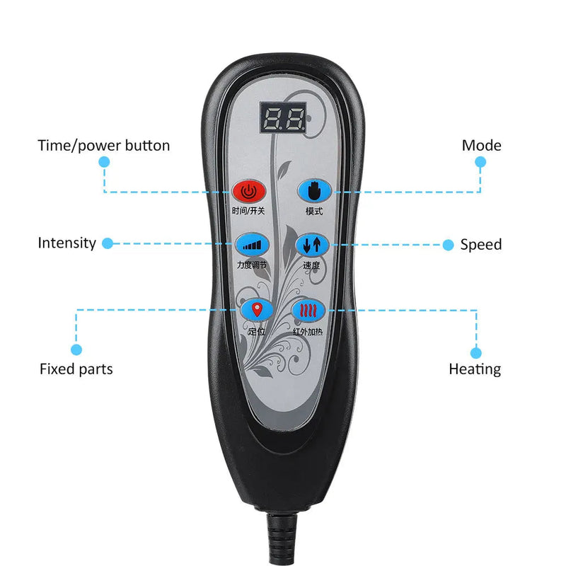 Electric Back Massager Chair Cushion Heating Vibration Home Office Lumbar Neck Mattress Pain Relief PU Seat 9 Modes-Health Wisdom™