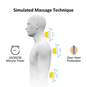 Electric Back Massager Chair Cushion Heating Vibration Home Office Lumbar Neck Mattress Pain Relief PU Seat 9 Modes-Health Wisdom™