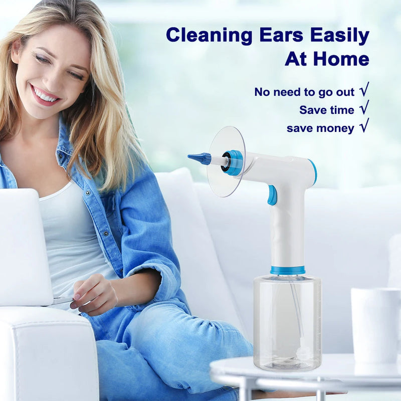 Electric Ear Cleaner 500ml Water Cup Ear Wax Removal Irrigation 4-Level Washer Safety Soft Tips for Adults Health Care Charging-Health Wisdom™