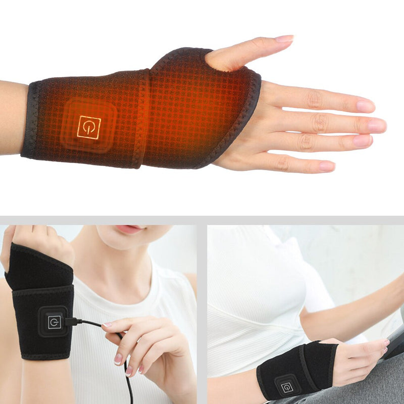 Electric Far Infrared Heating Wrist Brace Support for Arthritis Pain Relief Hand Tendinitis Wormwood Therapy Heated Wristband-Health Wisdom™