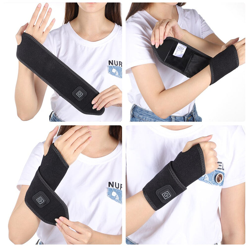 Electric Far Infrared Heating Wrist Brace Support for Arthritis Pain Relief Hand Tendinitis Wormwood Therapy Heated Wristband-Health Wisdom™