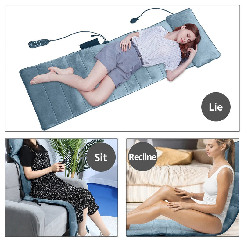 Electric Heating Back Massage Cushion Chair Pad 9 Motor Vibration Home Office Lumbar Neck Full-Body Pain Relief Physiotherapy-Health Wisdom™
