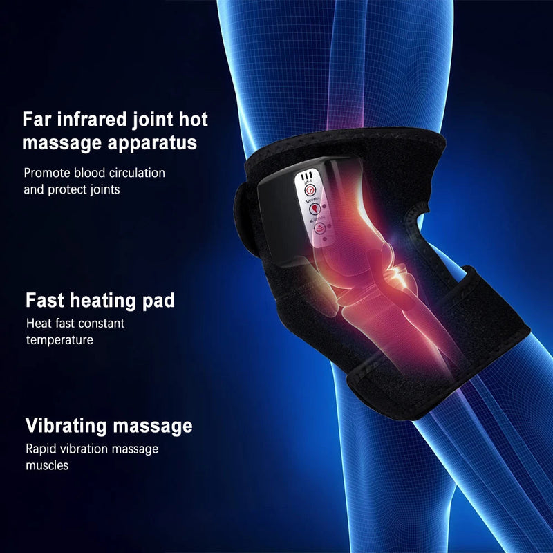 Electric Heating Knee Massager Far Infrared Joint Physiotherapy Elbow Knee Pad Vibration Massage Pain Relief Health Care Device-Health Wisdom™