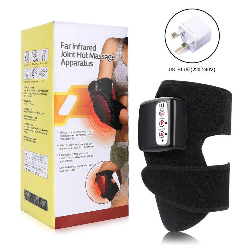 Electric Heating Knee Massager Far Infrared Joint Physiotherapy Elbow Knee Pad Vibration Massage Pain Relief Health Care Device-Health Wisdom™
