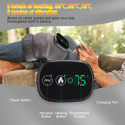 Electric Heating Knee Shoulder Massager Pad Brace LED Vibrators Orthopedics Belt 65℃ Arthritis Pain Relief Physiotherapy Charge-Health Wisdom™