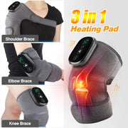 Electric Heating Knee Shoulder Massager Pad Brace LED Vibrators Orthopedics Belt 65℃ Arthritis Pain Relief Physiotherapy Charge-Health Wisdom™