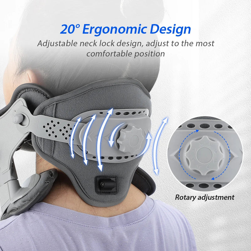 Electric Infrared Heating Neck Cervical Collar Support Hot Compression Adjust Spine Brace Chiropractic Pain Relief-Health Wisdom™