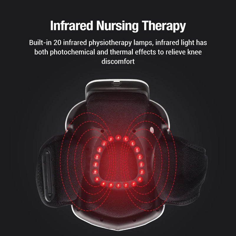 Electric Knee Pads Massager for Joint Pain Relief Arthritis Vibrator Pressotherapy Red Light Physiotherapy Heated Relaxation-Health Wisdom™